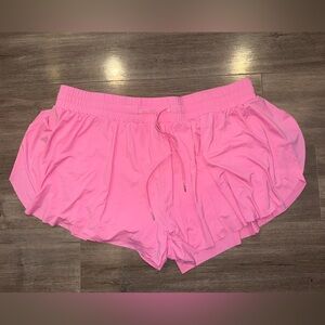 Cootry - 4XL -Women’s Pink Athletic Shorts with Drawstring